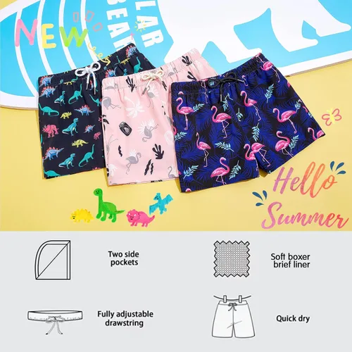 Vista 4 de BRISIRA - Trajes de baño con forro de compresión para playa, natación, bermudas para niños, jóvenes, adolescentes