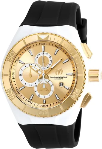 Vista 2 de Technomarine TM-115046 Cruise - Reloj analógico de cuarzo blanco para hombre, Oro, Reloj de cuarzo, cronógrafo