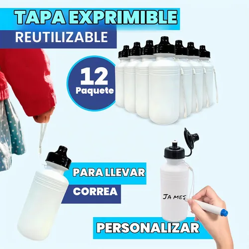 Vista 8 de 4E's Novelty Botellas de agua deportivas a granel (paquete de 12) de 18 onzas, botella de agua de plástico reutilizable para niños, sin BPA, regalos