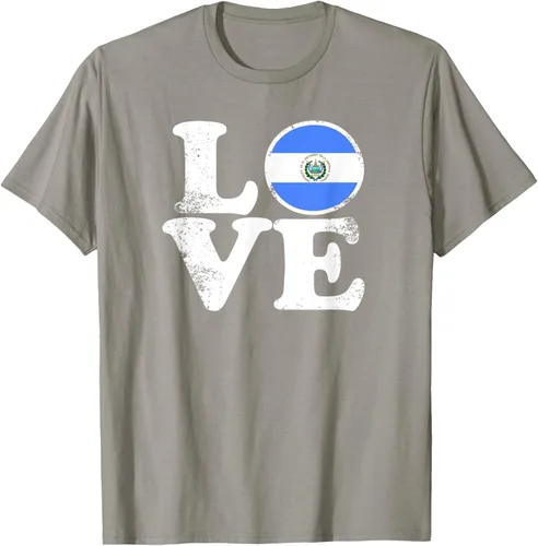 Vista 34 de Love El Salvador Flag tShirt Home Pride Distressed Tee T-Shirt