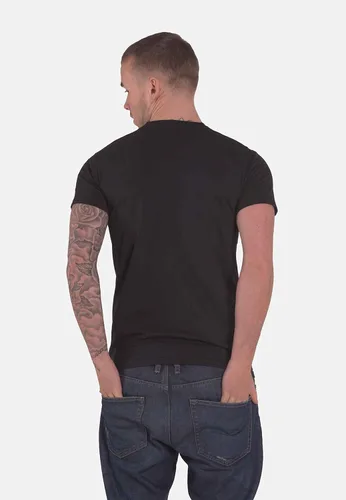 Vista 6 de Joy Division Camiseta Unknown Pleasures Blanco Sobre Negro Logo Oficial Hombres Negro