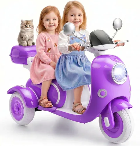 Vista 12 de Hikole Motocicleta eléctrica de 12 V y 3 ruedas para niños a partir de 3 Verde militar
