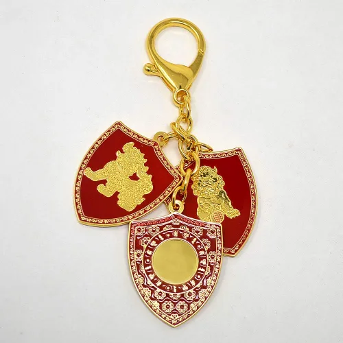 Vista 4 de Rojo 3 Celestial Shield Stand Protección Llavero W4264, Rojo