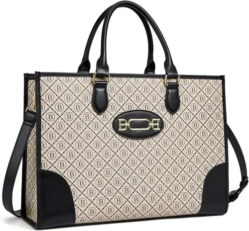 Vista 2 de BOSTANTEN Maletín para portátil de 15.6 pulgadas para mujer, bolso de piel auténtica y cartera de cuero genuino de gran capacidad