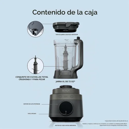 Vista 9 de Ninja CrushBOSS Batidora inteligente, 1850PW, XL 72 onzas, ónix, LB201BK Ónice