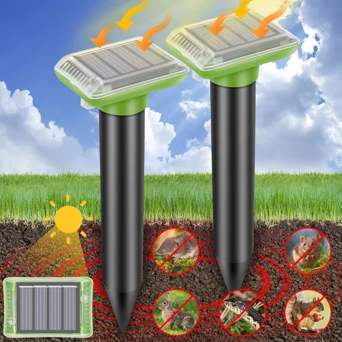 Vista 8 de Repelente ultrasónico de topos al aire libre, paquete de 6 repelentes solares para césped y jardín, trampas impermeables para matar topos, repele