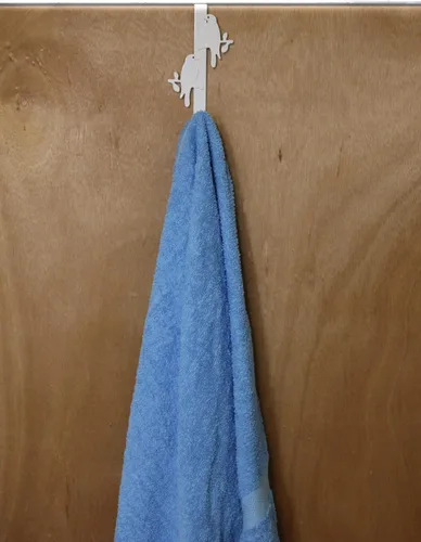 Vista 4 de Gancho organizador multiusos para colgar sobre la puerta, para toallas, abrigos, albornoces y trajes de baño para baño, cocina, dormitorio, hierro
