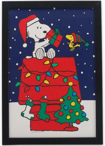 Vista 9 de Peanuts Snoopy Dribbling - Decoración de pared de madera con marco de baloncesto, divertida imagen de Snoopy para el hogar