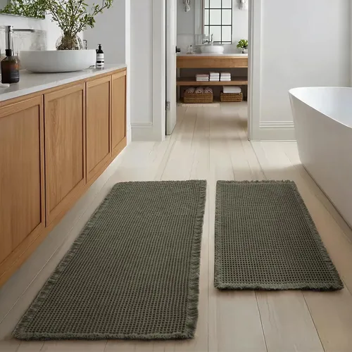 Vista 38 de JIUZHEN Tapete de Baño Mejorado con Diseño de Gofre Súper Absorbente Tapetes de Baño Antideslizantes Alfombras de Baño Lavables a Máquina de Secado