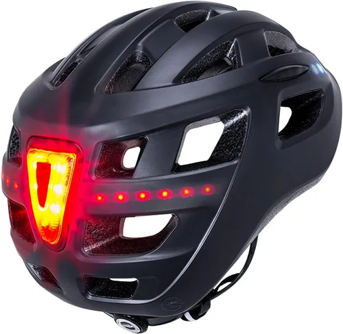 Vista 3 de Kali Protectives Central Urban Bike Helmet – Commuter Cycling Helmet with Integrated Rear Light, Dial Fit Adjustment System