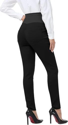 Vista 6 de PACBREEZE Women's Maternity Work Pants Stretchy High Waist Skinny Leg Pregnancy Business Casual Dress Pants