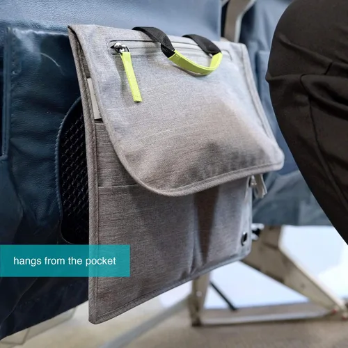 Vista 4 de So-Mine Commuter Bolsa esencial Se fija al asiento de la aerolínea y el bolsillo del coche Organizador de viaje Perfil delgado 6 bolsillos 2