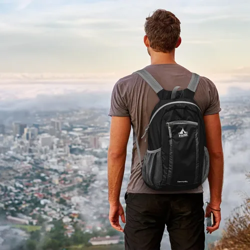Vista 7 de G4Free Mochila de senderismo de 16 litros, mochila pequeña ligera y plegable para viajes, camping, al aire libre, hombres y mujeres