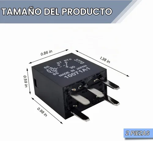 Vista 2 de Tesnaao 2 relés de bomba de combustible automotriz, relé de alimentación de enchufe directo de 12 V, relé multiusos de cinco pines de 0.98 x 0.86