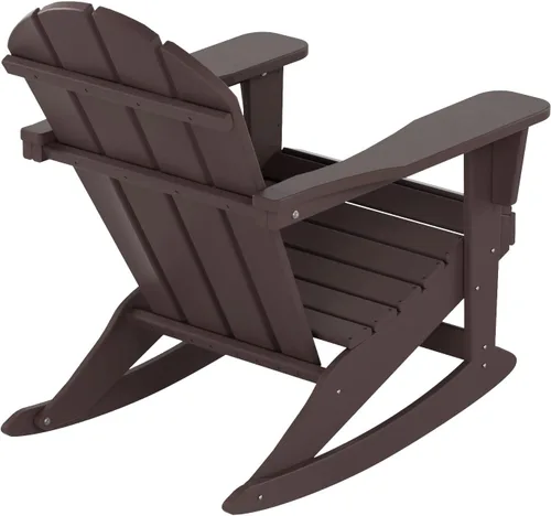 Vista 135 de WestinTrends Silla mecedora Malibu de poliéster para exterior/patio Adirondack, Negra