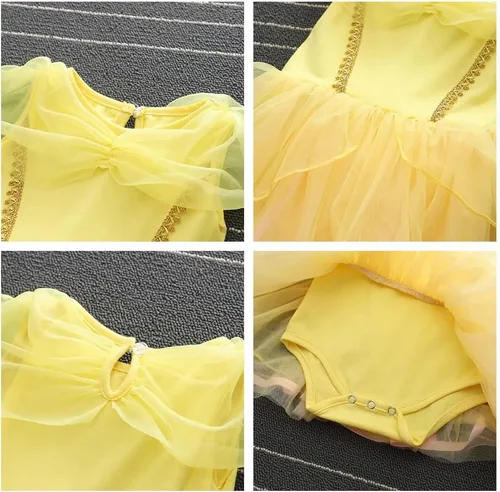 Vista 5 de Disfraces de princesa para bebé, disfraz de cumpleaños, vestido tutú con diadema para Halloween, Navidad, fiestas