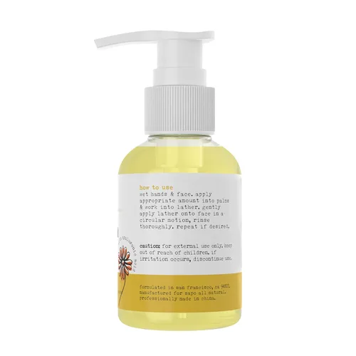 Vista 4 de Sapo All Natural Limpiador facial de caléndula, un lavado facial calmante y calmante que limpia suavemente el acné, la piel grasa y sensible