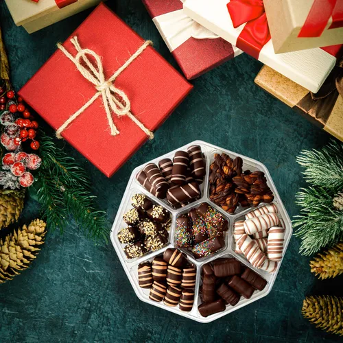 Vista 7 de Regalos gourmet Kosher Chocolate Purim - Set de regalo con 4 fabulosos regalos de chocolate