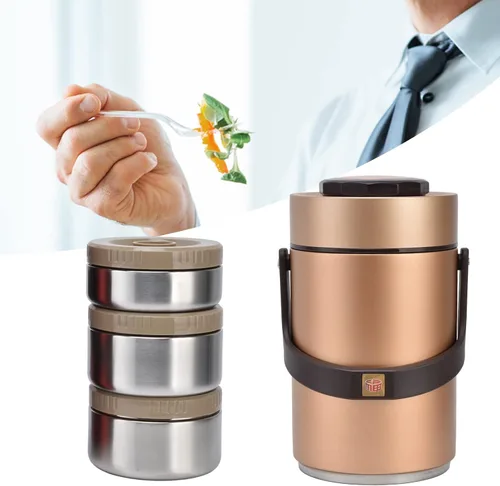 Vista 7 de Qiilu Termos para Comida Caliente 24 Horas 304 Acero Inoxidable 2.3L Termos Para Comida Caliente 24 Horas 304 Caja de almuerzo al vacío 3 capas