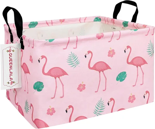Vista 12 de QUEENLALA Cesta para la colada rectangular/Cesta para la ropa sucia plegable para habitación de niños, para organizar o almacenar, para juguetes
