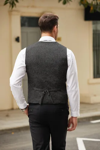 Vista 7 de COOFANDY Chalecos casuales de negocios para hombre, chaleco ligero y ajustado