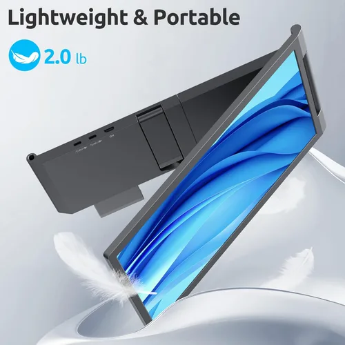 Vista 5 de MAGICRAVEN Extensor de pantalla para laptop, monitor portátil IPS de 14 pulgadas, 1080P, monitor de viaje para portátiles de 14 a 16.5 pulgadas