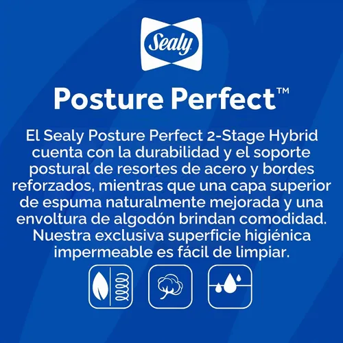 Vista 13 de Sealy Posture Perfect - Colchón impermeable de 2 etapas para cuna y colchón para cama de bebé, espuma viscoelástica híbrida y 150 bobinas de alta