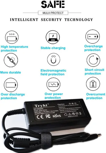 Vista 3 de Cargador de ordenador portátil Adaptador de CA Cable de alimentación para HP Envy TouchSmart AR5B125 TPN-C110 TPN-C125 TPN-Q131 TPN-Q136 TPN-Q154