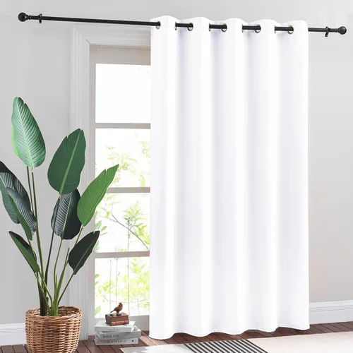 Vista 80 de RYB HOME Cortinas portátiles para puerta con privacidad, cortinas opacas y aislantes térmicas para dormitorio, armario, sala de estar, comedor, Beige