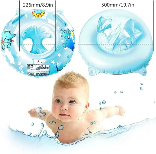 Vista 3 de Flotador de piscina para bebé, flotador de natación para bebés inflables con asiento de seguridad para niños de 6 a 36 meses, flotadores para bebés