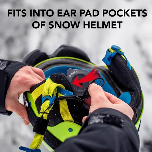 Vista 4 de Sena Snowtalk 2 - Auriculares Bluetooth universales para cascos de nieve con intercomunicador inalámbrico incorporado