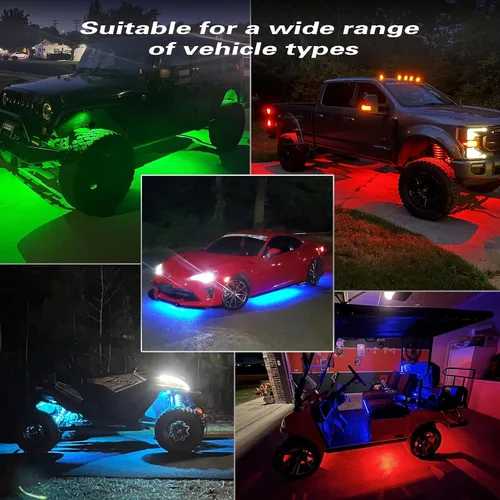 Vista 6 de 1 Cápsula de Repuesto para Cápsula Dañada para Luces de Roca LED RGB Segmentadas de 12v Luz Inferior Multicolor Impermeable de Neón para Jeep