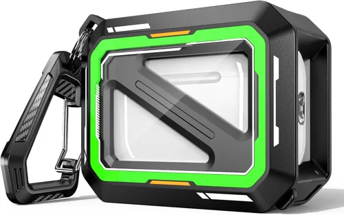 Vista 124 de R-fun Funda de carga compatible con AirPods de 2ª generación 2019, 1ª generación 2016, protección completa contra caídas, tapa desplegable