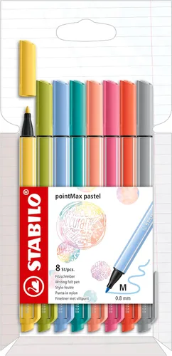 Vista 16 de STABILO - pointMax - Bolígrafo con punta de nailon - Paquete de 12 - Colores surtidos
