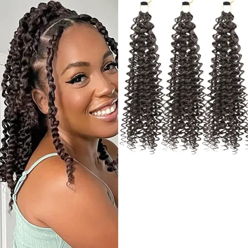 Vista 8 de 3 trenzas de ganchillo Passion Twist, cabello sintético preseparado para trenzar de 14 pulgadas, 3 paquetes de cabello trenzado pretrenzado