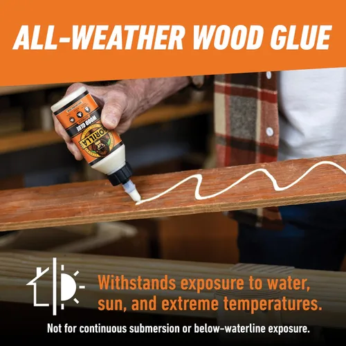 Vista 5 de Gorilla Ultimate - Pegamento para madera impermeable, color madera natural, 8 onzas (paquete de 1), resistente al agua para proyectos y reparaciones