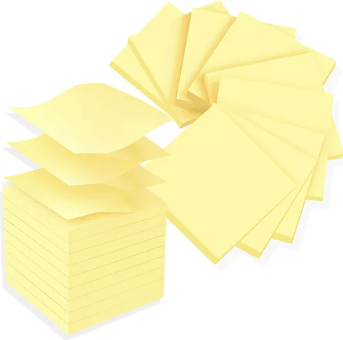 Vista 10 de (18 blocs) Notas adhesivas emergentes de 3 x 3 pulgadas, color alternativo, bloc de notas adhesivo fuerte a granel, adecuado para el hogar, oficina