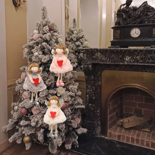 Vista 6 de FZBNSRKO 3 colgantes de ángel – Colgantes de ángel Nashville colgantes para Navidad, Año Nuevo, cumpleaños, boda, decoración del día de San Valentín