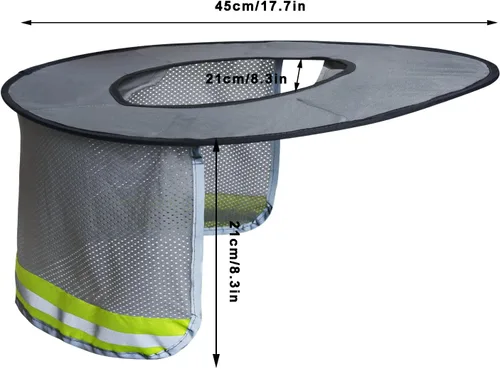 Vista 2 de Topbuti Paquete de 3 sombreros de malla de ala completa, parasol de cuello de alta visibilidad con rayas reflectantes para cascos