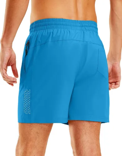 Vista 2 de Viodia Traje de baño para hombre de 5 pulgadas con bolsillos con cremallera, pantalones cortos de playa de secado rápido para hombre, traje de baño