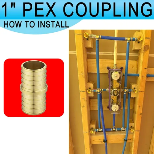 Vista 2 de Acoplamiento de engarce de púas PEX de 1 pulgada para tubería PEX-A/B/C (paquete de 15)