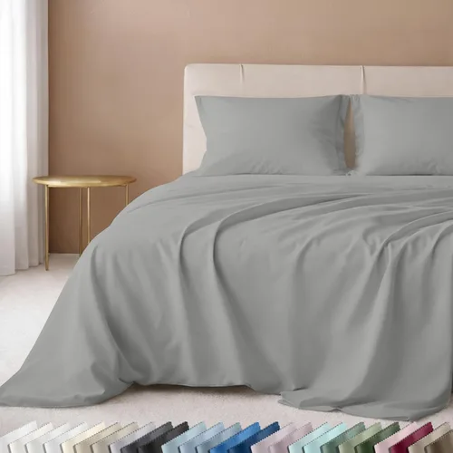 Vista 34 de California Design Den Juego de sábanas de lujo tamaño King - 100% algodón, 600 número de hilos, sábanas King de bolsillo profundo, ropa de cama