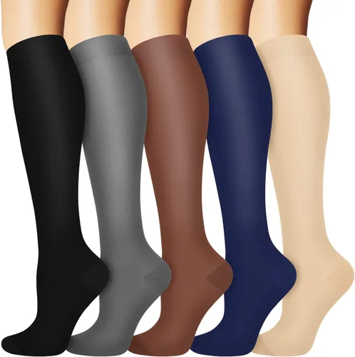 Vista 7 de Calcetines de compresión para mujeres y hombres circulación (3 pares) son el mejor apoyo para correr, atletismo, ciclismo, senderismo
