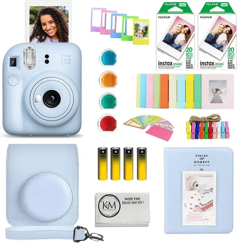 Vista 12 de FUJIFILM Instax Mini 12 - Cámara de película instantánea Color rosa floreciente, paquete que incluye película instantánea Instax Mini 40 Blossom