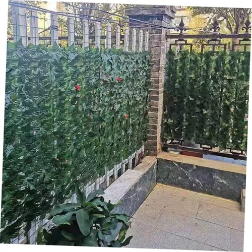 Vista 7 de 1 valla de eneldo de imitación de hojas de pared para decoración de setos artificiales, seto artificial, enrejado falso, decoración de macizos