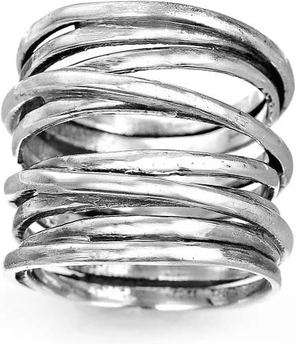 Vista 8 de Boho-Magic Anillos bohemios de plata de ley 925 para mujer, juego de joyas de moda, paquete único de anillos de plata apilables para estilo diario