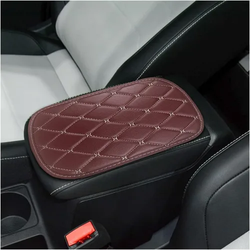 Vista 23 de 8sanlione - Tapete de almacenamiento para reposabrazos de automóvil, funda de cuero de fibra para consola central de automóvil, accesorios para Beige