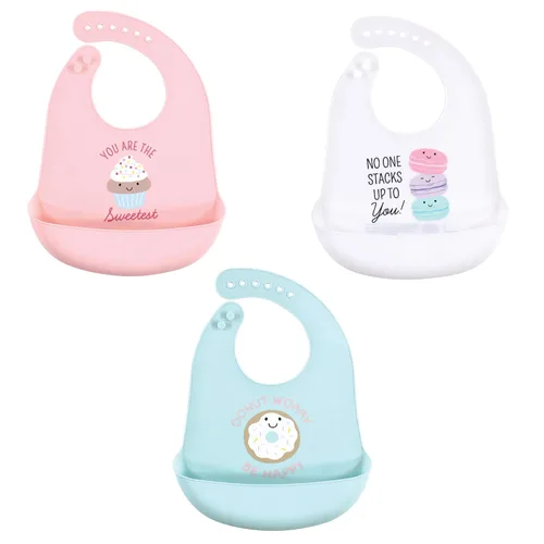 Vista 14 de Hudson Baby Baberos de silicona unisex para bebé, Apple Of My Eye, talla única