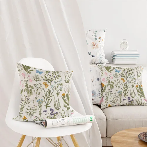 Vista 2 de Juego de 2 fundas de almohada decorativas de primavera coloridas de 18 x 18 pulgadas, fundas de almohada decorativas de primavera para exteriores