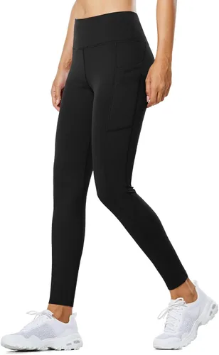 Vista 7 de BALEAF - Leggings térmicos de cintura alta para mujer con interior de forro polar, resistentes al agua, con bolsillos, pantalones para senderismo